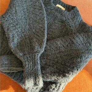 Ulla Johnson Black Crew Neck Sweater with Textured Knit